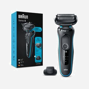 Braun Series 5 51-M1200s Rasoir Grille AutoSense Noir/Bleu, Tondeuse, Batterie Li-Ion 50min, Recharge 1h, Wet&Dry, EasyClean - Miniature 3