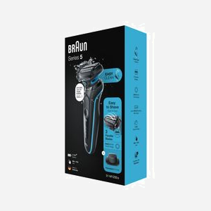 Braun Series 5 51-M1200s Rasoir Grille AutoSense Noir/Bleu, Tondeuse, Batterie Li-Ion 50min, Recharge 1h, Wet&Dry, EasyClean - Miniature 5