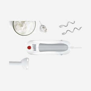 Bosch MFQ3540 Batteur à Main 450W Gris/Blanc : 5 Vitesses + Pulse, Fouets Turbo Inox, Crochets Pétrisseurs, Pied Mixeur Plongeant, Hachoir - Miniature 3