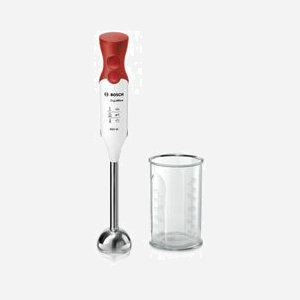 Bosch MSM64110 Mixeur Plongeant 450W - Acier Inox, 2 Vitesses, Turbo - Gobelet Doseur - Rouge/Blanc - 55x62x393mm - Secteur 220-240V