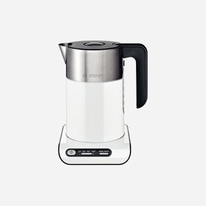 Bosch TWK8611P Bouilloire 1.5L 2400W Anthracite/Inox/Blanc, Corps Inox/Plastique, Thermostat, Arrêt Surchauffe, Maintien au Chaud, Filtre, Base 360° - Miniature 1
