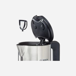 Bosch TWK8611P Bouilloire 1.5L 2400W Anthracite/Inox/Blanc, Corps Inox/Plastique, Thermostat, Arrêt Surchauffe, Maintien au Chaud, Filtre, Base 360° - Miniature 3