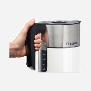 Bosch TWK8611P Bouilloire 1.5L 2400W Anthracite/Inox/Blanc, Corps Inox/Plastique, Thermostat, Arrêt Surchauffe, Maintien au Chaud, Filtre, Base 360° - Miniature 4