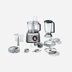 Robot de cuisine Bosch MC812M865 1250W Bol 3.9L Noir/Inox : Fonctions Batteur, Blender, Hachoir, Découpe, Mélange, Purée - 430x250x300mm