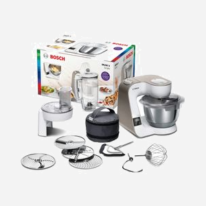Bosch MUM5XW20 Robot de Cuisine 1000W, Bol 3.9L Blanc, 7 Vitesses, Mode Impulsion, Rotation Planétaire, Commandes Tactile/Boutons, Sans BPA - Miniature 2