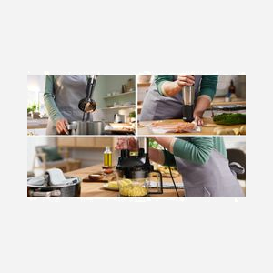 Bosch Serie 6 MSM6M622 Mixeur Plongeant 1000W Noir/Inox Bol 0.6L Couteau 4 Lames Acier Inox Corps Inox/Plastique Démontable 220-240V - Miniature 5