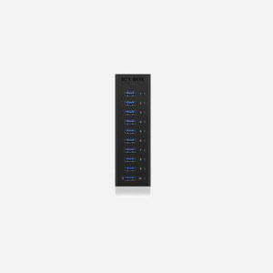 ICY BOX IB-AC6110 Hub USB 3.2 Gen 1, 10 Ports Type-A, Boîtier Aluminium Noir, Alimentation Externe 12V/4A, Plug & Play, 145x45x25mm - Miniature 5