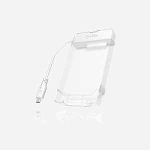 ICY BOX IB-AC703-C Boîtier Externe 2.5" SATA III USB 3.2 Gen 1 Type-C, Translucide/Blanc, HDD/SSD jusqu'à 9.5mm, Support UASP - Miniature 1