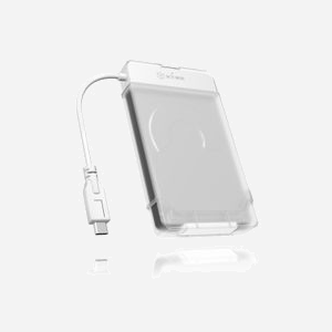 ICY BOX IB-AC703-C Boîtier Externe 2.5" SATA III USB 3.2 Gen 1 Type-C, Translucide/Blanc, HDD/SSD jusqu'à 9.5mm, Support UASP - Miniature 2