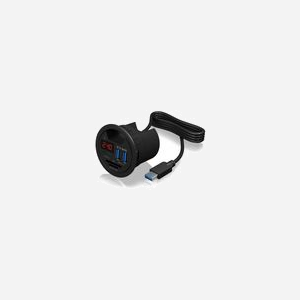ICY BOX IB-HUB1404 Hub d'Alimentation 5V 4A Noir, Boîtier Plastique, Indicateur de Charge LED, 65x57x57mm, Certifié CE/FCC