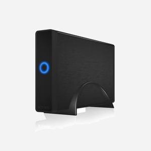 ICY BOX IB-377U3 Boîtier HDD 3.5" SATA I/II/III USB 3.2 Gen 1 (5 Gbit/s) Noir Aluminium, 1 ventilateur, Hot Swap, UASP, Adaptateur Secteur Externe