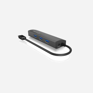 ICY BOX IB-HUB1406-C Hub USB 3.2 Gen 1 Type-C Anthracite, 3x USB-A, 1x RJ45 Gigabit Ethernet, Boîtier Aluminium, Chipset GL3520-22/RTL8153B-CG - Miniature 2