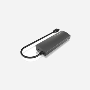 ICY BOX IB-HUB1406-C Hub USB 3.2 Gen 1 Type-C Anthracite, 3x USB-A, 1x RJ45 Gigabit Ethernet, Boîtier Aluminium, Chipset GL3520-22/RTL8153B-CG - Miniature 4