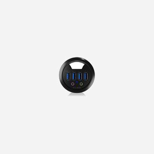 ICY BOX IB-HUB1403A Hub Secteur Noir, Boîtier Plastique, Voyant LED Alimentation, 68x69x70mm, Sortie 5V, Certifié CE/FCC - Miniature 2