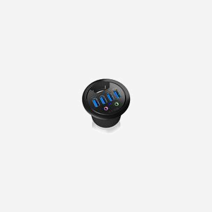 ICY BOX IB-HUB1403A Hub Secteur Noir, Boîtier Plastique, Voyant LED Alimentation, 68x69x70mm, Sortie 5V, Certifié CE/FCC - Miniature 3