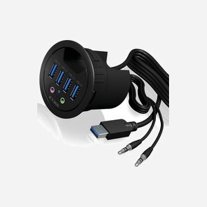 ICY BOX IB-HUB1403A Hub Secteur Noir, Boîtier Plastique, Voyant LED Alimentation, 68x69x70mm, Sortie 5V, Certifié CE/FCC - Miniature 5