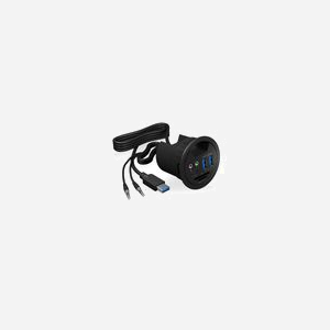ICY BOX IB-HUB1404A Hub d'Alimentation Noir, Boîtier Plastique, Dimensions 68x69x70mm, Tension de Sortie 5V, Certifications CE/FCC, Indicateur LED - Miniature 2