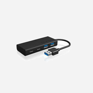 ICY BOX IB-HUB1426-U3 Hub USB 3.2 Gen 1 Type-A et Type-C - 2x Type-A, 2x Type-C, 5000 Mbit/s, Aluminium/Plastique, Alimentation USB/AC, Noir - Miniature 1