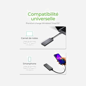 ICY BOX IB-1817M-C31 Boîtier SSD M.2 USB Type-C 3.2 Gen 2 (10 Gbit/s) PCI Express 3.0 NVMe Gris Aluminium - Supports 2230/42/60/80 - Miniature 2