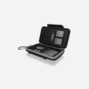 ICY BOX IB-AC620-CR Étui Protection Cartes Mémoire 4xCF 8xSD 16xMicroSD Polycarbonate/Silicone Noir/Gris 125x83x30mm - Miniature 5