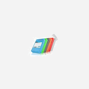 ICY BOX IB-AC602b-6 Kit de 6 Étuis de Protection 3.5" en Plastique (Bleu, Vert, Gris, Orange, Rouge, Blanc) Résistant Poussière/Chocs/Éclaboussures