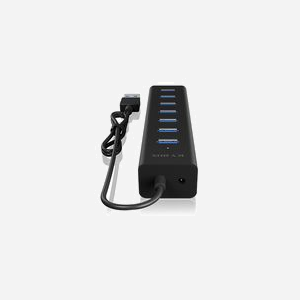 ICY BOX IB-HUB1700-U3 Hub USB 3.2 Gen 1 Type-A 7 Ports Aluminium Noir, Alimentation USB/AC 15W, Compatible Windows/macOS - Miniature 3