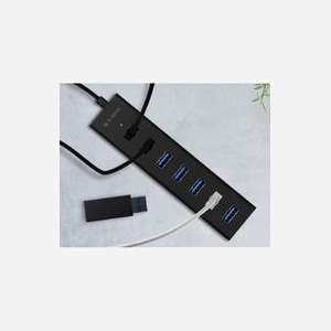 ICY BOX IB-HUB1700-U3 Hub USB 3.2 Gen 1 Type-A 7 Ports Aluminium Noir, Alimentation USB/AC 15W, Compatible Windows/macOS - Miniature 4