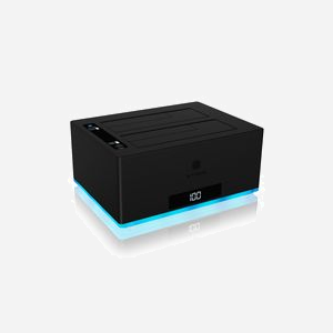 ICY BOX IB-127CL-U3 Boîtier Externe USB 3.2 Gen 1 pour HDD/SSD 2.5/3.5" SATA I/II/III, Aluminium/Plastique, Support UASP, Noir, Jusqu'à 18 To