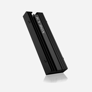 ICY BOX Radiateur IB-M2HS-PS5 Noir Aluminium/Silicone pour PlayStation 5 - Dimensions 76x27x9mm - Dissipation thermique SSD M.2 - Miniature 1