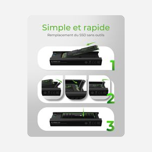 ICY BOX IB-180MC-C31 Boîtier SSD M.2 USB 3.2 Gen 2 Type-C, PCIe/SATA III, NVMe, Aluminium/Plastique, Noir, Support 2242/2260/2280 jusqu'à 2To - Miniature 2
