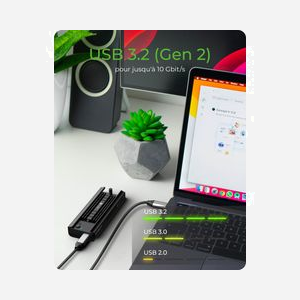 ICY BOX IB-180MC-C31 Boîtier SSD M.2 USB 3.2 Gen 2 Type-C, PCIe/SATA III, NVMe, Aluminium/Plastique, Noir, Support 2242/2260/2280 jusqu'à 2To - Miniature 4
