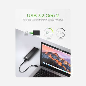 ICY BOX IB-1807MT-C31 Boîtier SSD M.2 NVMe PCIe, USB 3.2 Gen 2 Type-C, 10 Gbit/s, pour SSD M.2 30/42/60/80mm, Noir, Aluminium/Plastique - Miniature 3