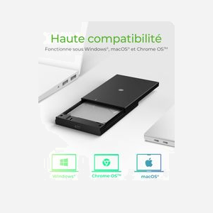 ICY BOX IB-200T-C3 Boîtier Externe SSD 2.5" SATA I/II/III USB 3.2 Gen 1 Type-C, Support UASP, Noir, 6 Gbit/s, Compatible Windows/macOS - Miniature 3