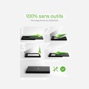 ICY BOX IB-200T-C3 Boîtier Externe SSD 2.5" SATA I/II/III USB 3.2 Gen 1 Type-C, Support UASP, Noir, 6 Gbit/s, Compatible Windows/macOS - Miniature 4