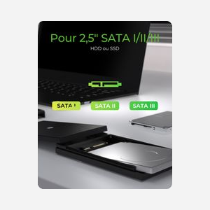 ICY BOX IB-200T-C3 Boîtier Externe SSD 2.5" SATA I/II/III USB 3.2 Gen 1 Type-C, Support UASP, Noir, 6 Gbit/s, Compatible Windows/macOS - Miniature 5