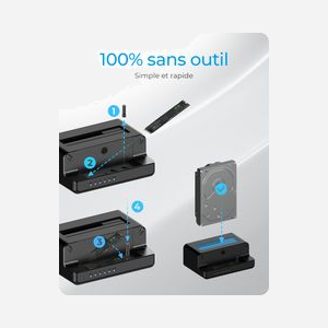 ICY BOX IB-2914MSCL-C31 Boîtier Externe pour HDD/SSD 2.5/3.5/M.2 SATA/SATA II/SATA III, USB 3.2 Gen 2 Type-C, Aluminium/Plastique Noir - Miniature 3