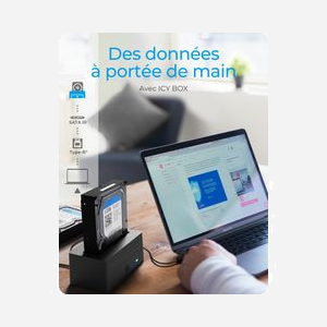 ICY BOX IB-1121-U3 Boîtier Externe pour HDD 2.5/3.5" SATA I/II/III USB 3.2 Gen 1 Type-A, 5Gbps, Noir, Compatible Windows/macOS, Alimentation Externe - Miniature 2
