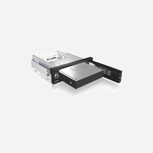 ICY BOX IB-168SK-B Panneau de support 5.25" Noir pour HDD 3.5" SATA I/II/III (6 Gbit/s) - Acier/Plastique - Hot Swap - Compatible Windows/macOS/Linux