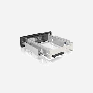 ICY BOX IB-168SK-B Panneau de support 5.25" Noir pour HDD 3.5" SATA I/II/III (6 Gbit/s) - Acier/Plastique - Hot Swap - Compatible Windows/macOS/Linux - Miniature 3