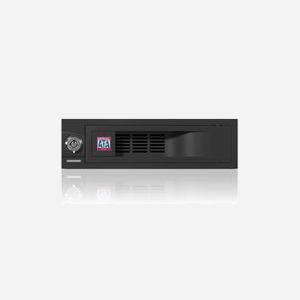 ICY BOX IB-168SK-B Panneau de support 5.25" Noir pour HDD 3.5" SATA I/II/III (6 Gbit/s) - Acier/Plastique - Hot Swap - Compatible Windows/macOS/Linux - Miniature 5