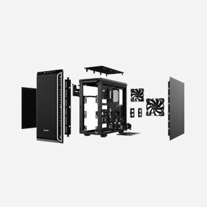 be quiet! Pure Base 600 Argent - Boîtier PC Midi-Tower ATX/Micro ATX/Mini-ITX, 2x ventilateurs Pure Wings 2 (120/140mm), Acier/ABS, sans alimentation - Miniature 3