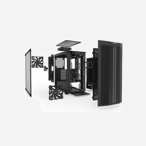 be quiet! Pure Base 500 DX Noir : Boîtier PC Midi Tower, ATX/Micro ATX/Mini-ITX, ARGB, Verre Trempé, 1x USB 3.2 Gen 1, 1x USB 3.2 Gen 2 Type-C, 3x Pure Wings 2 140mm - Miniature 4