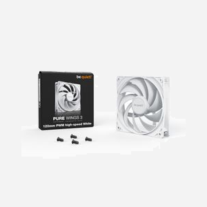 Ventilateur PC be quiet! Pure Wings 3 120mm PWM Blanc, 2100 tr/min, 101.2 m³/h (59.6 CFM), 2.41 mmH2O, Palier lisse, 30.9 dB(A), 4-Pin, BL111 - Miniature 3