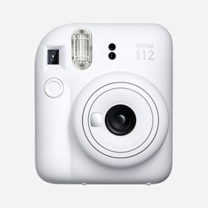 Fujifilm Instax Mini 12 Blanc - Appareil Photo Instantané 86x54mm, Objectif 60mm (equiv. 35mm), Flash 0.3-2.2m, ISO 5-14.5, Alimentation 2xAA