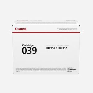 Canon 039 Cartouche de Toner Noir Original - 1 pièce - Rendement 11000 pages - Impression Laser - Compatible LBP352i, LBP351i - Réf: 0287C001