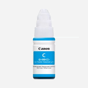Canon GI-490C - Encre Cyan d'origine - 70 ml - Compatible imprimantes Canon - Référence 0664C001 - Fabriqué au Japon - Code SH 84439990 - 1 Pièce