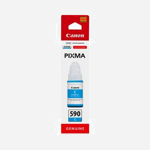 Canon Bouteille d'encre cyan GI-590 70 ml, encre à base de colorants pour imprimante Canon PIXMA série G, référence 1604C001, fabriqué au Japon.