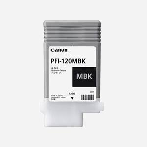 Cartouche d'encre Canon PFI-120MBK Noir mat pigmenté 130ml - Original - Réf. 2884C001 - Jet d'encre - Compatibilité Imprimantes TM-200/205/300/305 - Miniature 1