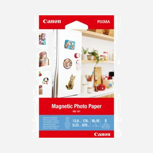 Canon Papier Photo Magnétique MG-101 10x15cm 5 Feuilles (3634C002) Compatible PIXMA iP110 wb, E204, G2501, MG2550S, MG6650