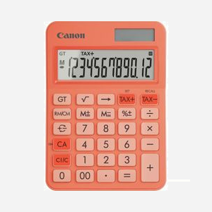 Canon LS-125KB Calculatrice de Bureau 12 Chiffres LCD Alimentation Solaire/Batterie LR44 Orange 106x147x25mm, Arrêt Auto après 7 min. Référence 6819C002 - Miniature 1